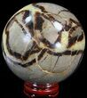Polished Septarian Sphere - With Stand #43854-2